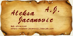 Aleksa Jacanović vizit kartica